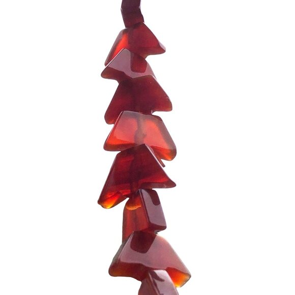 Unique Oldstock Carnelian Agate Blunt Arrow Shaped Beads 14" Strand of 31 Beads - Picture 1 of 5